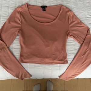 Urban Outfitters Peach Long Sleeve Crop Top